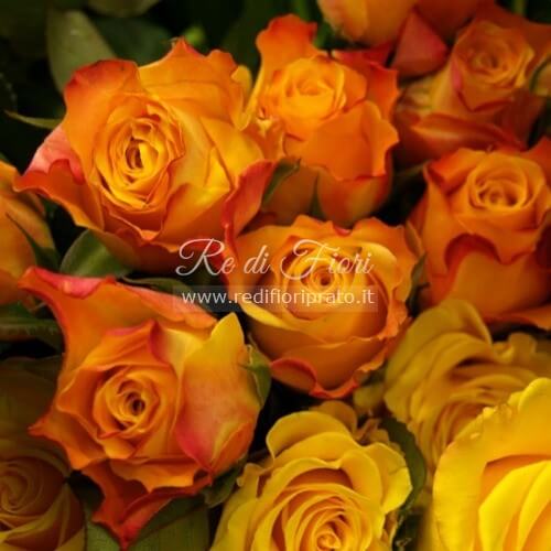 Rose Extra colore Giallo/Arancio a stelo