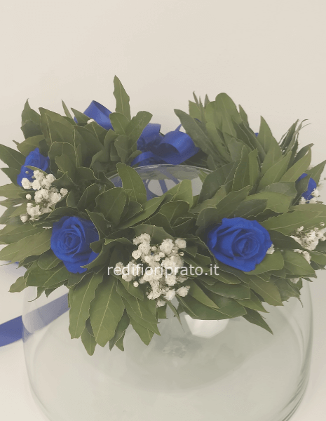 Coroncina per Laurea con rose blu